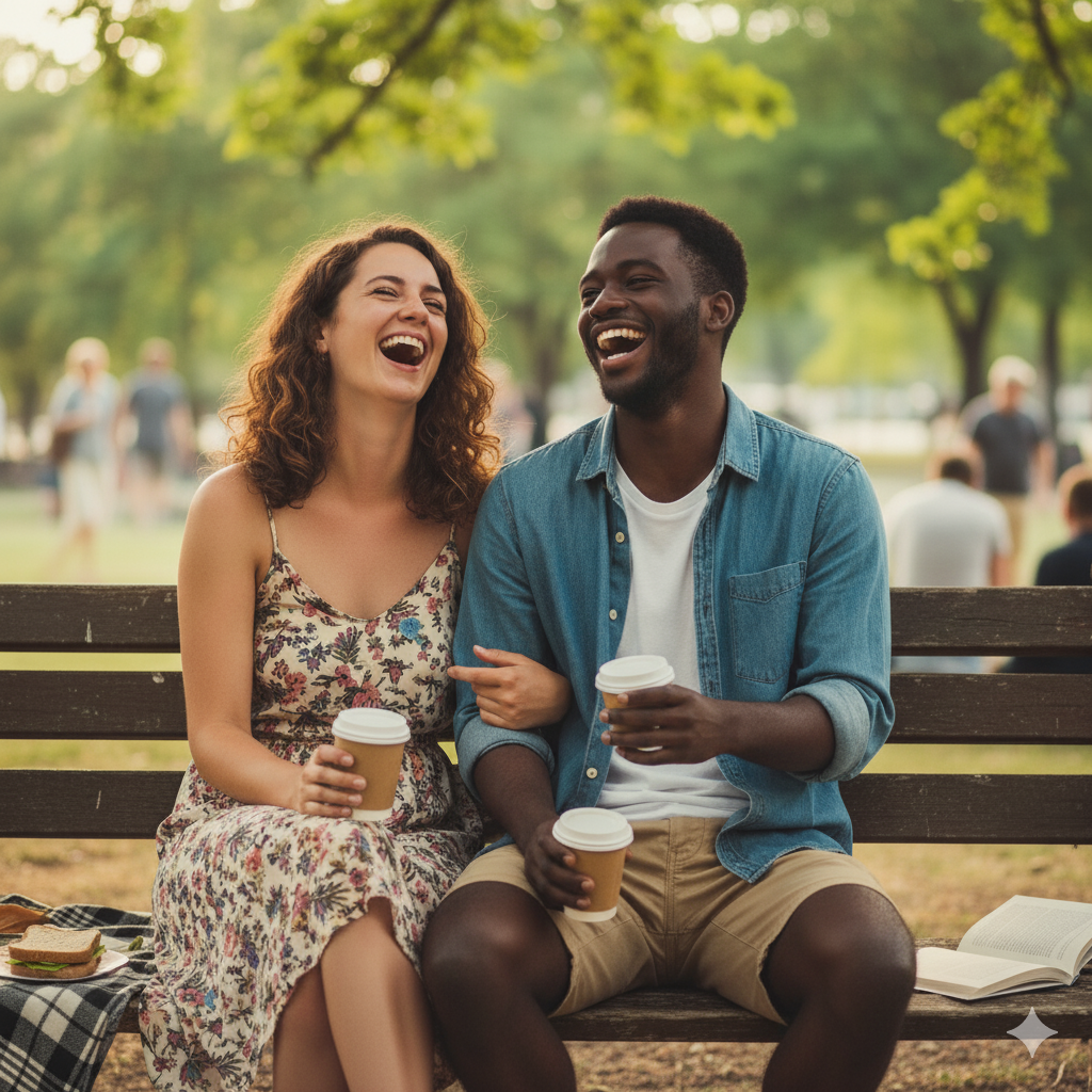 Two people connecting and bonding